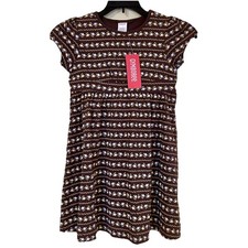 NWT Vintage GYMBOREE Dress Girls Size 5 Brown Floral Knit Short Sleeve 240272444