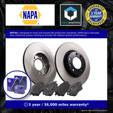 2x Solid Brake Discs and Pads fits TOYOTA PROACE 1.2 Rear 2019 on 268mm Set Pair