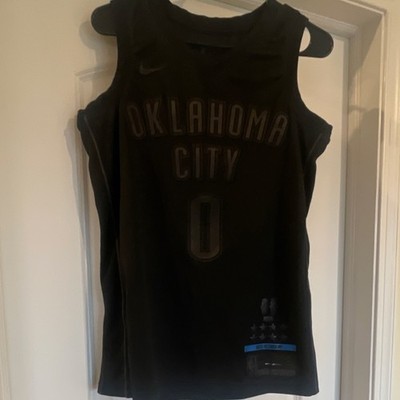 Nike Russell Westbrook OKC Thunder MVP Black Swingman Jersey #0