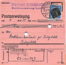 891861) SBZ Postanweisung mit AP 791 I aus Chemnitz n. Burgstädt