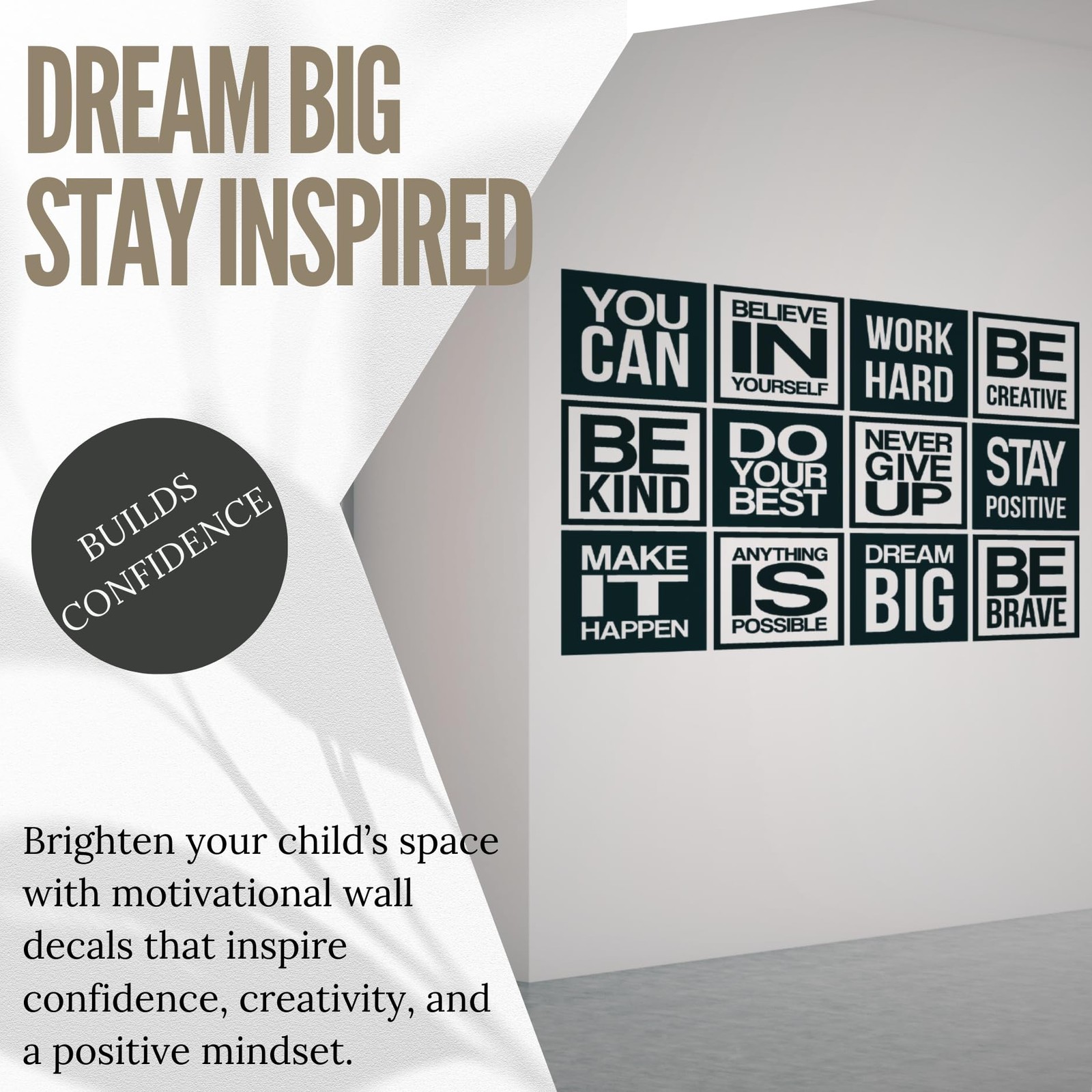 My Vinyl Story Large 12 PC Motivational Wall Decal Positive Inspirational Quo...
