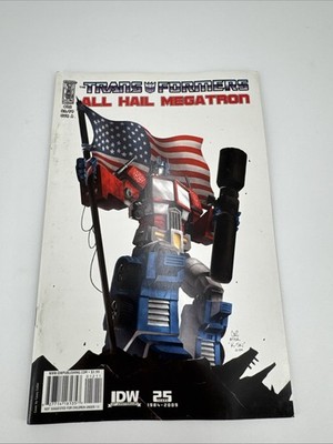 2009 IDW TRANSFORMERS RARE ALL HAIL MEGATRON 12 OPTIMUS PRIME W/ U.S. FLAG