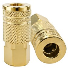 2Pack 1/4 Inch Brass Female Industrial Air Coupler Quick Connect, 1/4 NPT Qui...