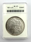 1881-O Morgan Silver Dollar ANACS MS63