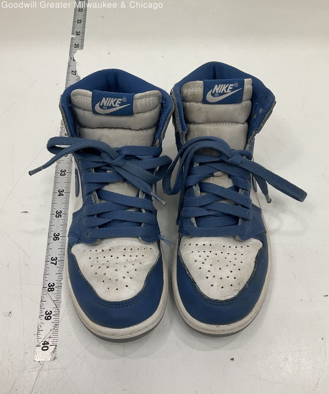 Nike Boys Shoes Air Jordan 1 Retro High OG True Blue White Grey Leather