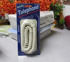 Bellcity Telephone Phone Modular Coiled Handset Cord 25ft. White