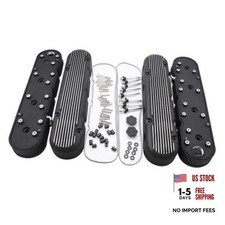 2pcs LS Finned Coil Aluminum Valve Covers with Mounting Hardwares,Gaskets and