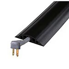 Checkers Cable Protector, 1 in H, 5 ft L, 3-1/4 in W, 3 Channel, Rubber, Black