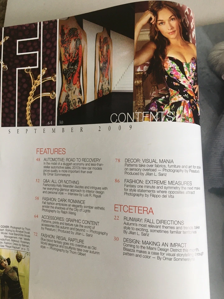 Kelly Wearstler On Florida International Magazine September 2009 - Image 2 of 2