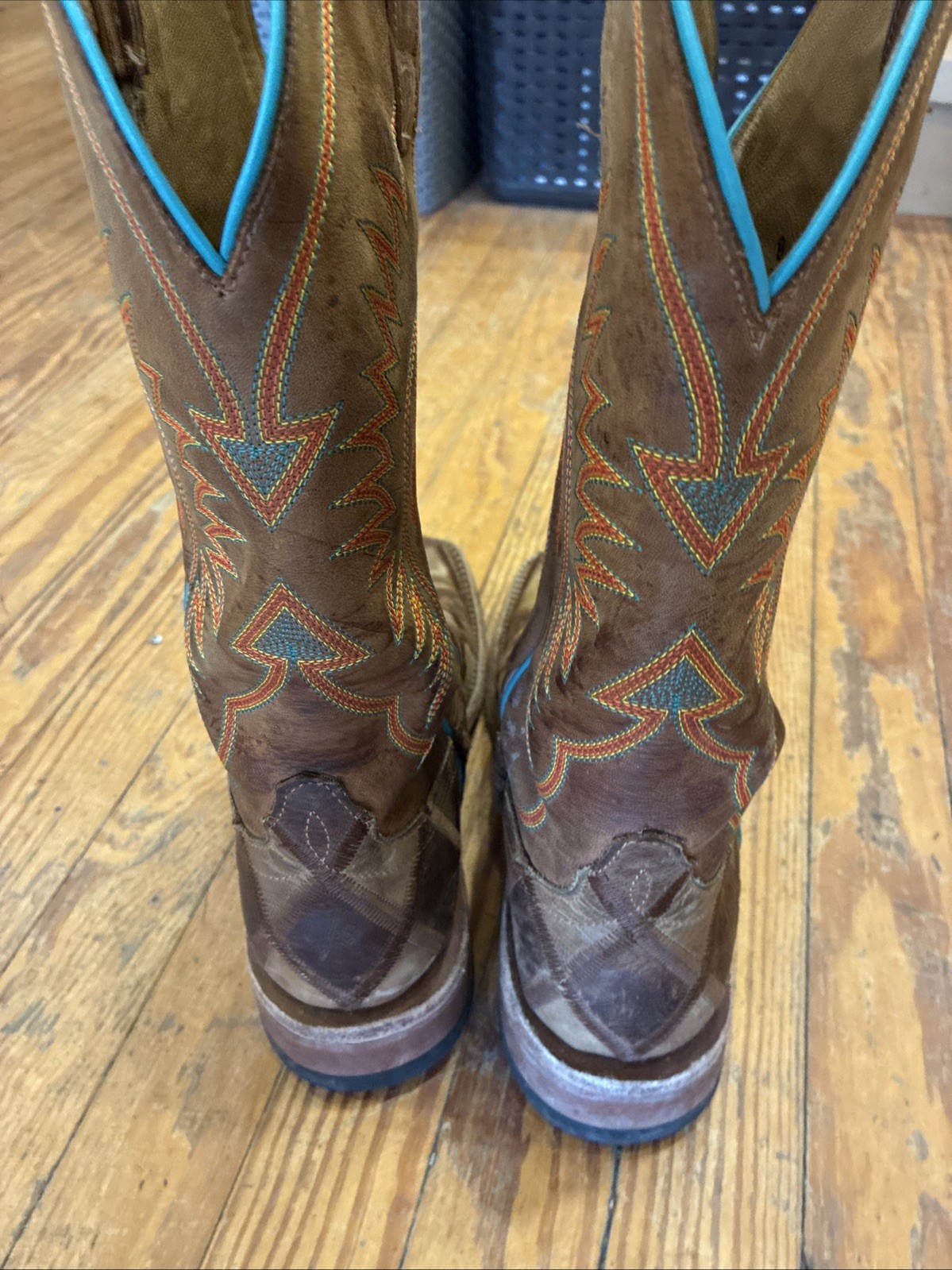 M163) Horse Power Crazy Train Patchwork Leather W… - image 5