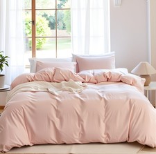 Linen Duvet Cover Set King Size - Linen Cotton Blend Natural Flax Bedding Set...