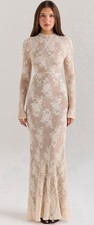 House Of CB Women’s Isoline Peach Lace Dress Size L New With Tags