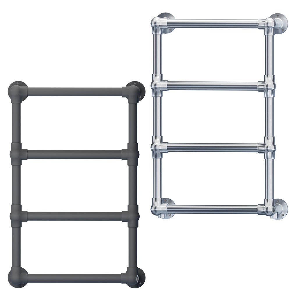 Modern Bathroom Towel Radiator 500mm Width Dual Fuel Electric