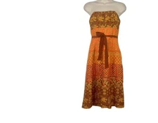 Plenty by Tracy Reece Womens Strapless Dress Silk Linen 8