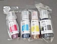 Genuine Epson 502 ECO-TANK Ink Black Yellow Cyan Magenta NEW SEALED exp 05/2028