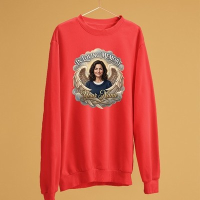 Personalised In Loving Memory Custom Sweatshirt Angel Wings Memorial Gift