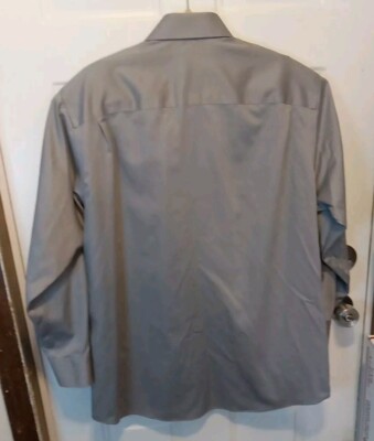 Chemise Joseph Abboud Pour Homme - Blanc Cassé/gris Sarcelle - Taille 16.5 X 32/33 - Occasion Très Bon état