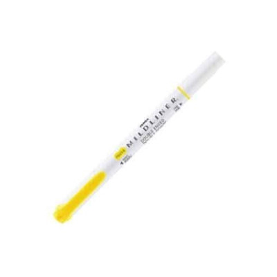 Zebra Mildliner Double End Highlighter Lemon Yellow Chisel/Bullet Office School