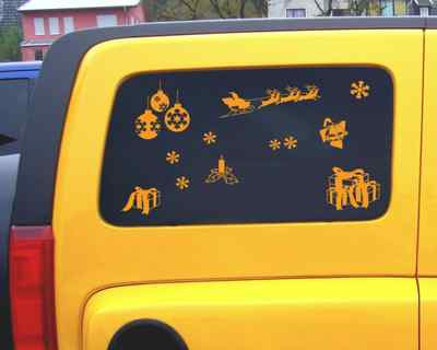 Weihnachts Aufkleber Creativ-Set Autoaufkleber 25 Farben Autosticker Sticker  