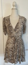 Women’s Reformation Monica Brown Python Snakeskin Wrap Mini Dress Size S
