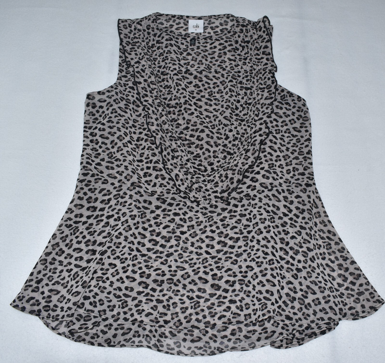 Cabi 2 Piece Top Sz M Leopard Print Flutter Ruffl… - image 1