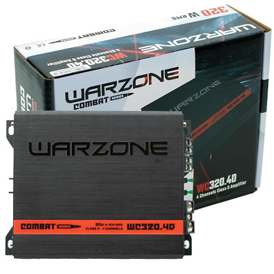 Warzone WC320.4D 320W 4-Channel Class D Amp - True RMS, 1/2/4 Ohm, Sub Control