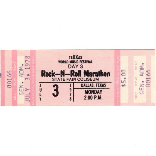 AC/DC & FRANK MARINO Concert Ticket DALLAS 7/3/78 BON SCOTT POWERAGE ...