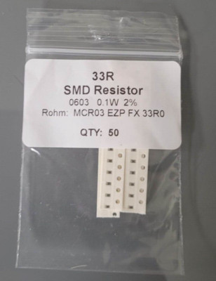 33R SMD Widerstand 0603 0,1W 2% MCR03 EZP FX 33R0 Rohm / Menge:50