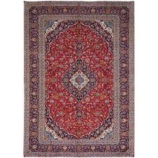 9'8" x 12'10" Red Zoroastrian Kishoon Hand Knotted Soft Wool Oriental Rug R86427