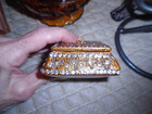 VTG. SHIMMER RHINESTONE LINK NECKLACE/STICK PIN/EARRINGS/TRINKET BOX SET — photo 7