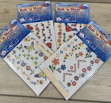 Rub  n Wear Temporary Clothing Tattoos, for Jeans, T-Shirts, Caps etc, 4 Packs