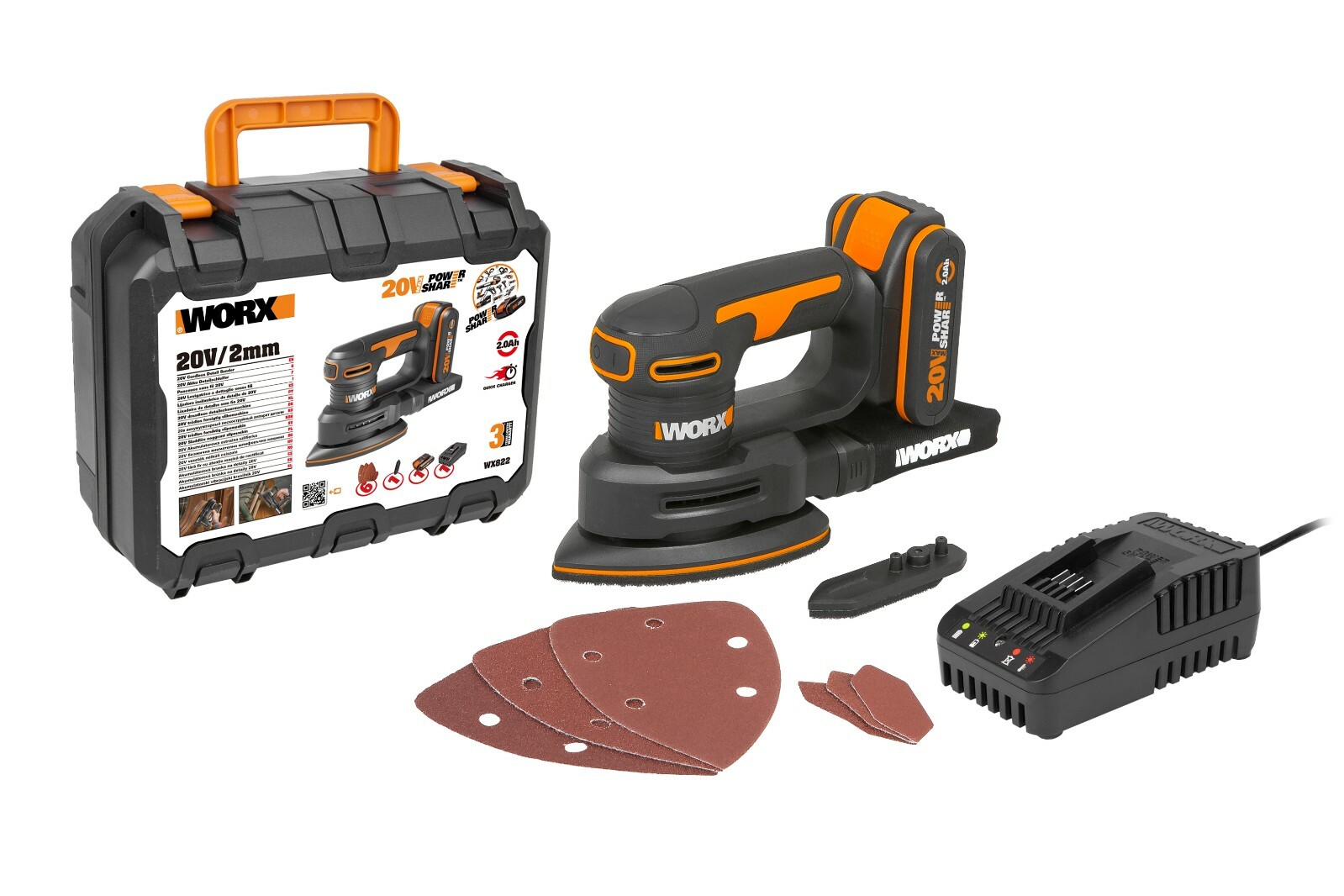Worx Wx822 18V (20V Max) Cordless Detail Sander Wx822 20V Detail Sander - Image 2