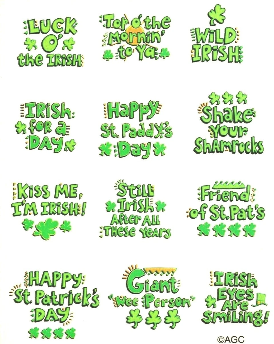 NEW ST PATRICKS DAY CLOVER GEMSTONE STICKERS X 2 PACKS FREE SHIP