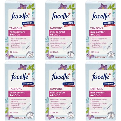 6 x 32 Tampons | facelle Tampons mini comfort besonders schmale Passform