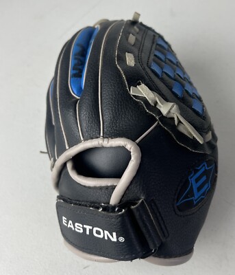 EASTON Z-Flex Baseball Glove 9.5'' Pattern #EKP9500 Blk/Blue LHT Broken In Strap