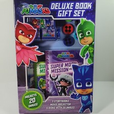 PJ Masks Deluxe Book Gift Set with Projector and Disks NIB 3 Storybooks