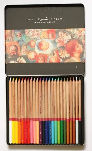 Renoir Artist color Art Pencil 24 Color Set, Tin Box color pencils Set