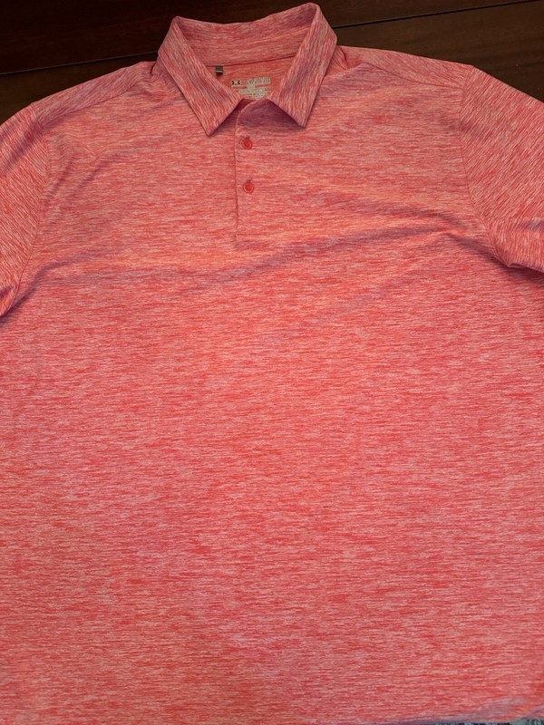 Under Armour Heat Gear Loose Fit ORANGEShort Sleeve Polo Shirt XXL
