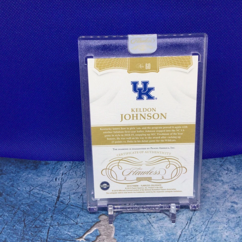 2019-20 Panini Flawless Diamond Keldon Johnson San Antonio Spurs RC # 60 18/20 - Image 2 of 4