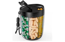 Anti Mixing Monthly Pill Dispenser Supplement Organizer Wide Openings 6 Openings