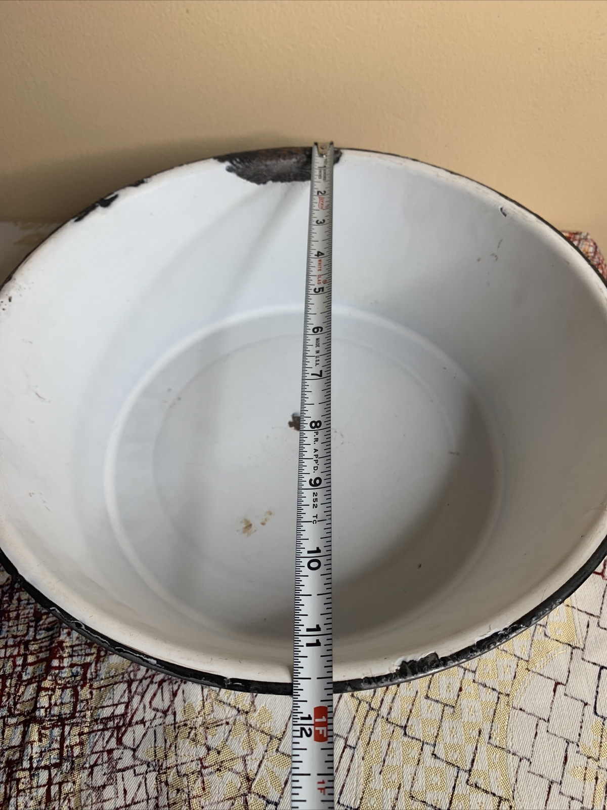 RARE Beautiful Set Of 3 Vintage BROWN & WHITE SWIRL Graniteware Enamelware Bowls