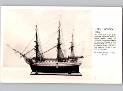 c1940 HMS Victory 1765 Ship RPPC Real Photo Postcard