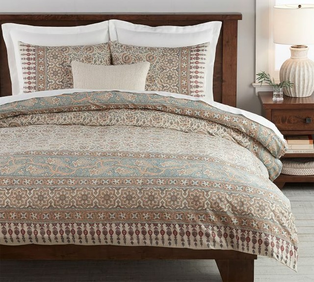 Pottery Barn Gray Lucianna Medallion Duvet Cover Full/queen for sale
