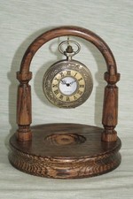 LARGE POCKET WATCH STAND GOLIATH in DARK OAK, LIGHT OAK or  MAHOGANY