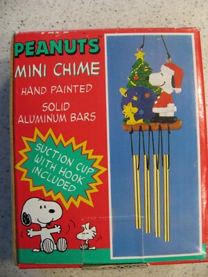 Vtg Peanuts UFS NCE Hand-Painted Mini Chimes Christmas Tree Snoopy and Woodstock