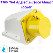 110V IP44 16A Angled Surface Mount Socket 2P+E PG21 Type Cable Gland Fittings