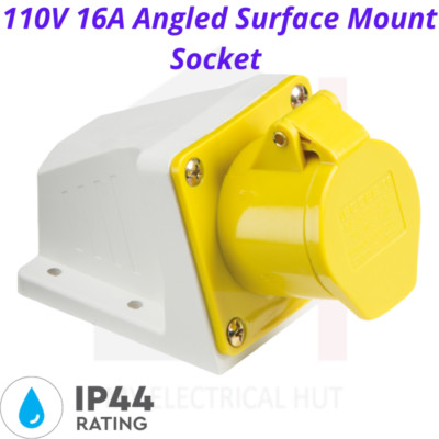 110V IP44 16A Winkel Aufputz Steckdose 2P+E PG21 Typ Kabelverschraubung Verschraubungen