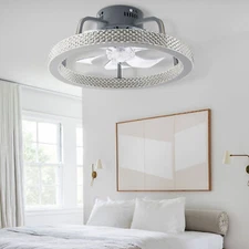 TCFUNDY RGB LED Ceiling Fan with Light APP & Remote Control & Bluetooth Speaker