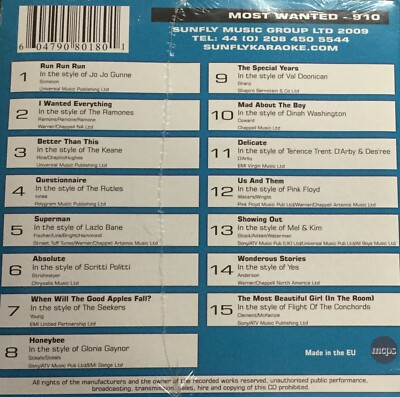 Sunfly Most Wanted (SFMW910) - Karaoke CDG-Disc