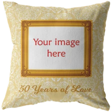 Personalized 50th Wedding Anniversary Photo Accent Decorative Throw Pillow